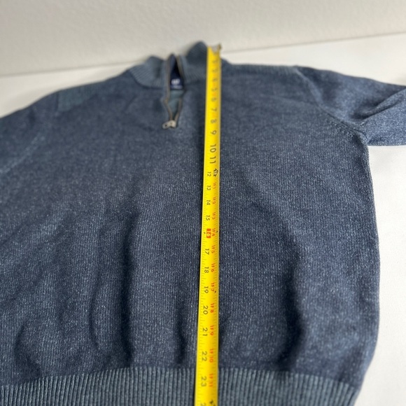 Gap Men’s 1/4 Zip Blue Wool Blend Cardigan Sweater Size L Preppy Classic - Picture 5 of 10